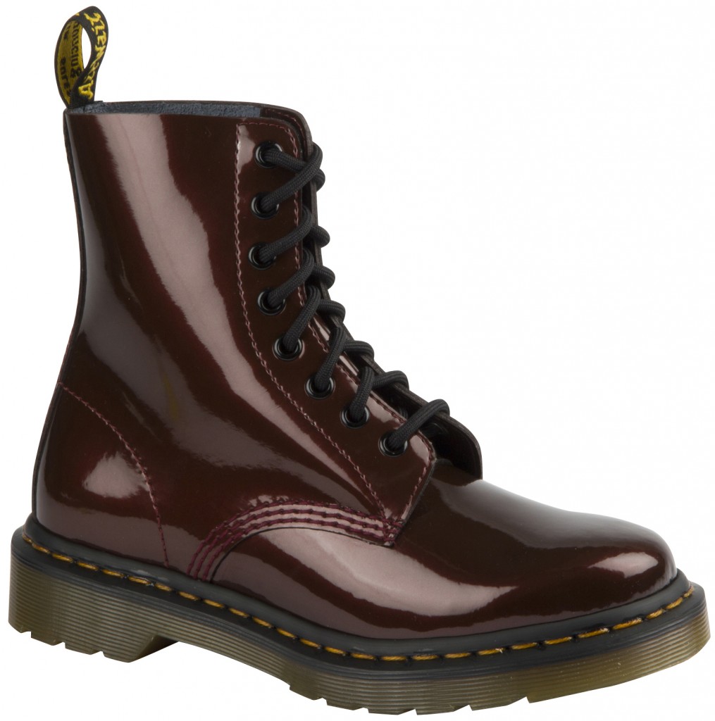 dr martens boot cherry color shine