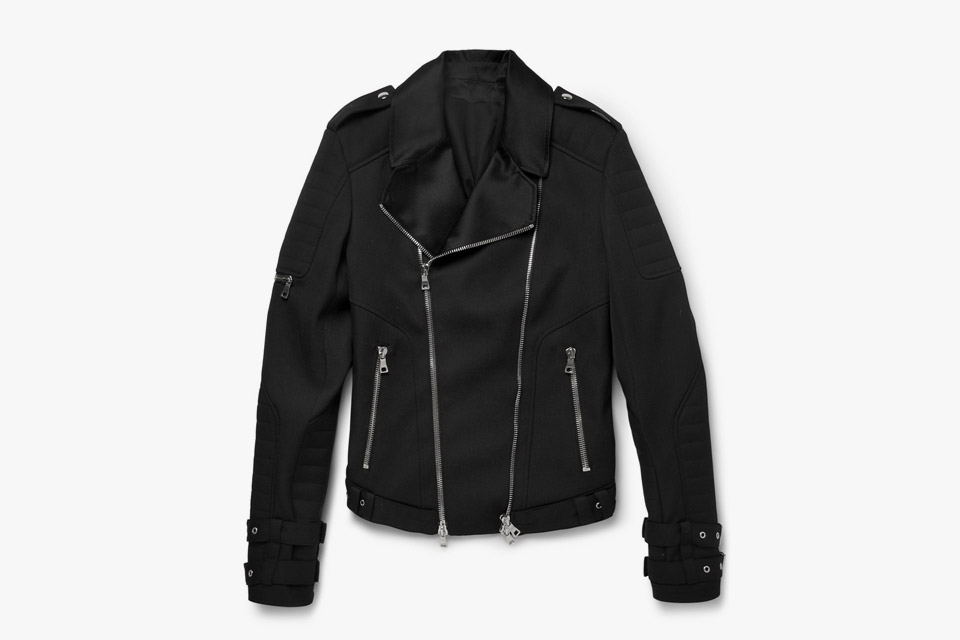 Balmain Satin Trimmed Wool Biker Jacket Invierno 2013
